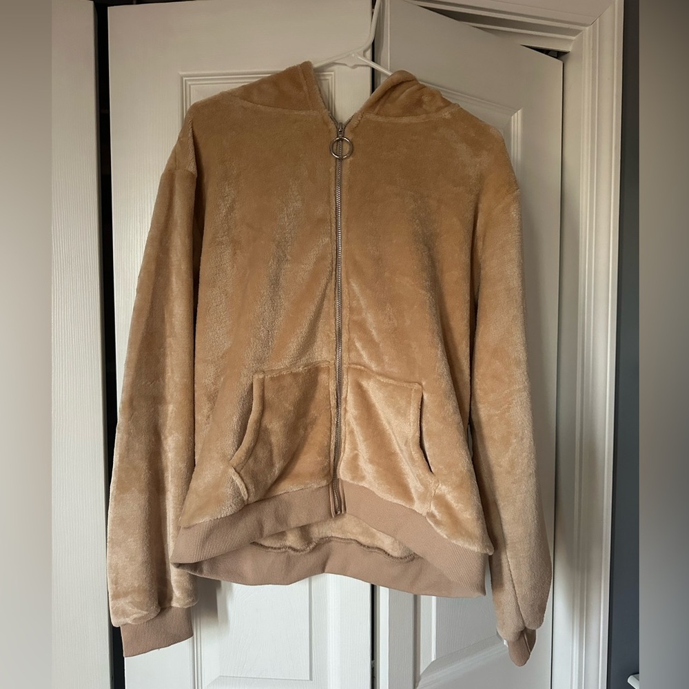 Fuzzy zip up hoodie